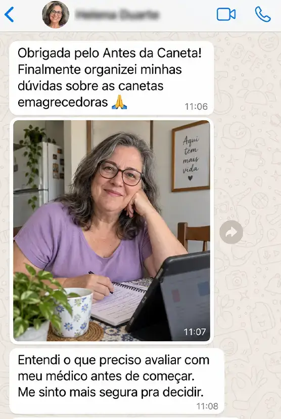 Mensagem de leitora do guia, número 4